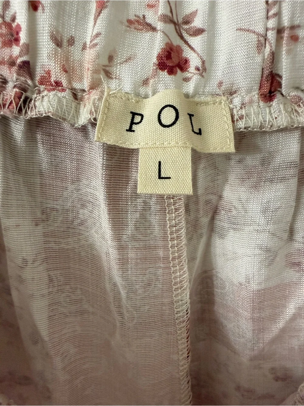 POL Drawstring Floral Patchwork Wide leg Palazzo Pant with Cuffed Ankle, LG - Picture 4 of 8